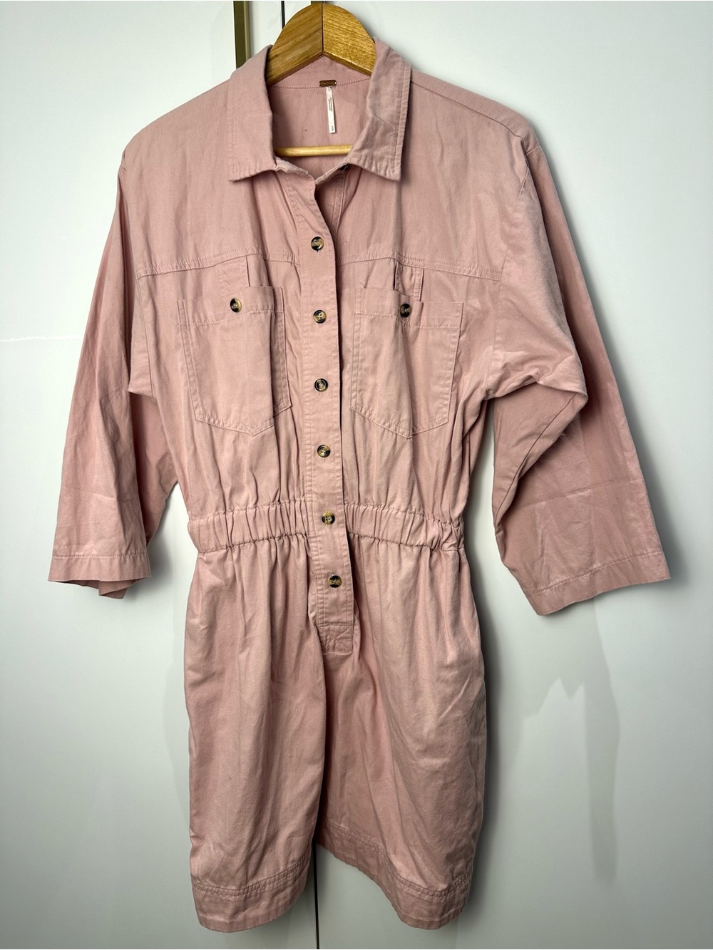 Free People 100% Cotton Utility Romper small - Picture 2 of 5